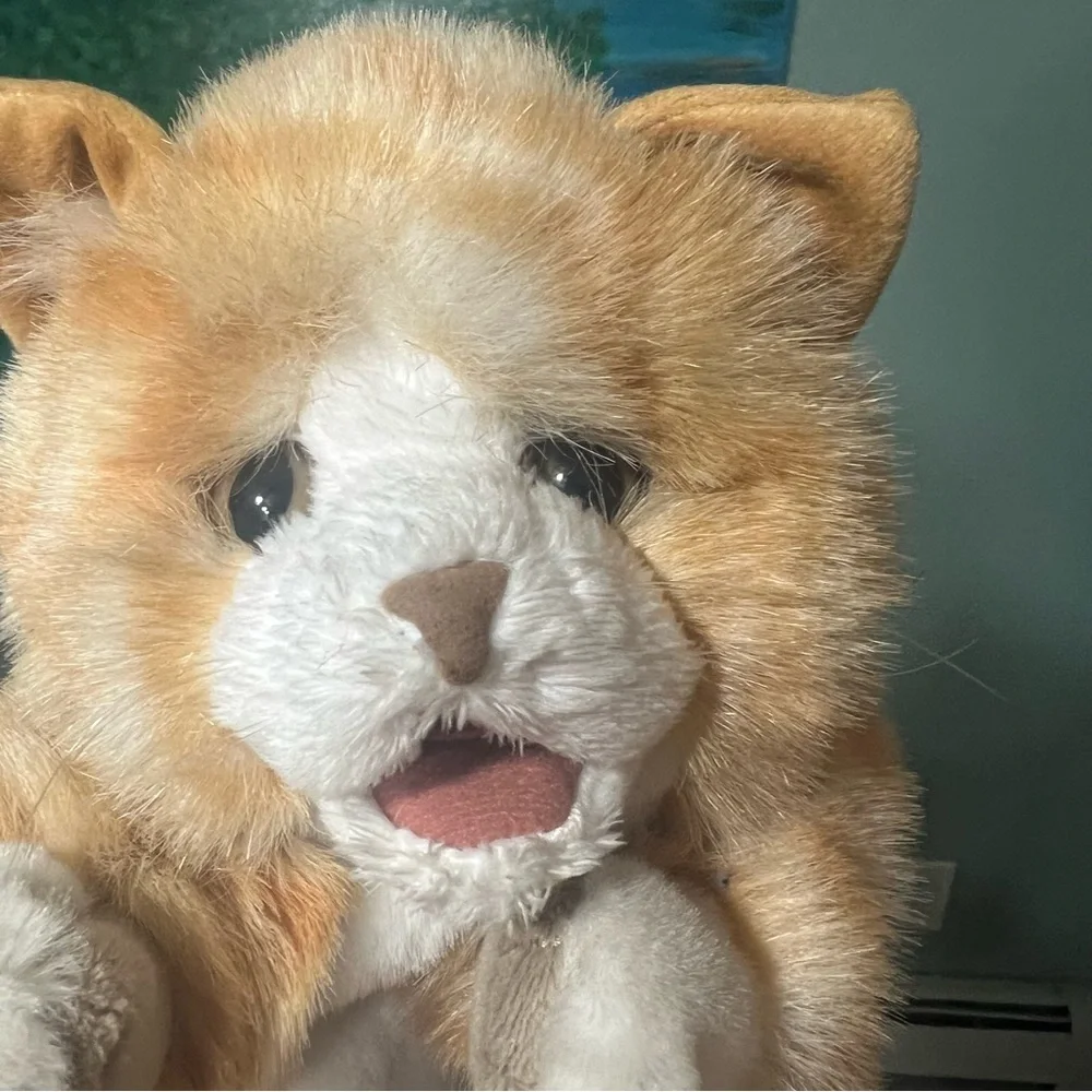 Folkmanis Orange Tabby Cat puppet plush learning sensory toy